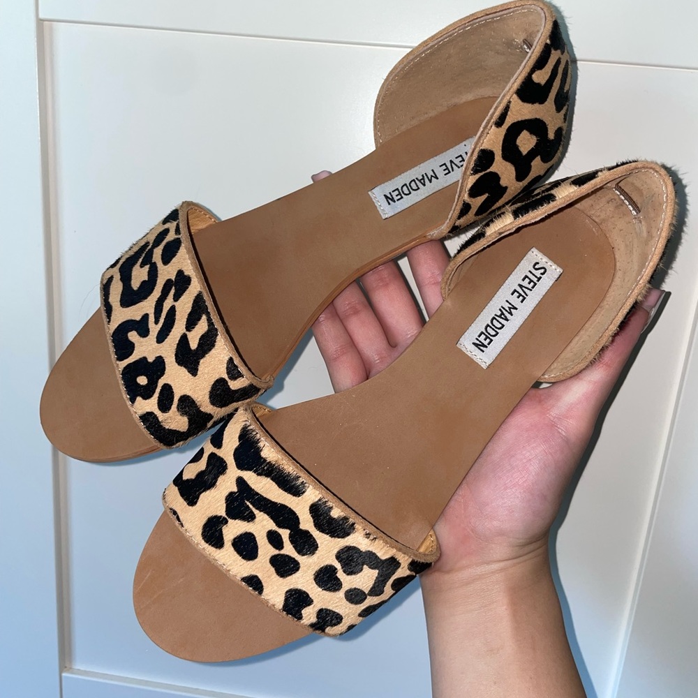 Steve Madden COREY Leopard sandal flats 6.5
